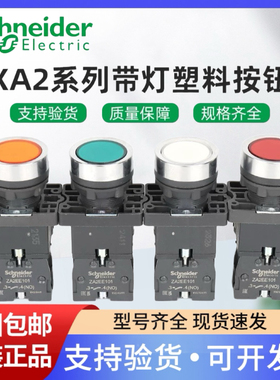 施耐德带灯按钮XA2EW31/33/34/35/36/B1 B2 M1 M2 自复式22mm 24V