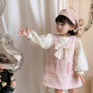 公主一周岁抓周礼服两件套装 婴儿衣服春秋季 女童连衣裙子宝宝春装