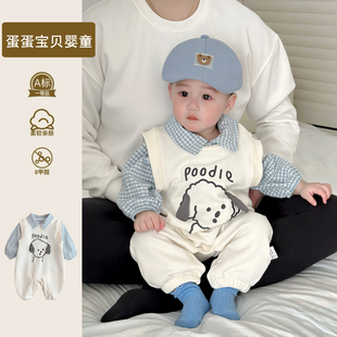早春季 两件套装 一岁婴幼儿 超萌洋气婴儿春装 男宝宝衣服连体背带裤