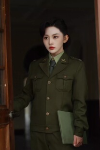 推理社衣服美式翻领女军官服装民国女特务国民军官剧本杀装饰衣服