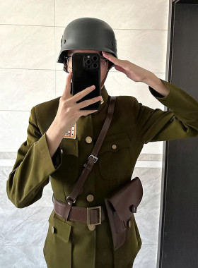 智斗演出服装美式国军装教导主任八佰同款特务舞台服民国婚纱摄影