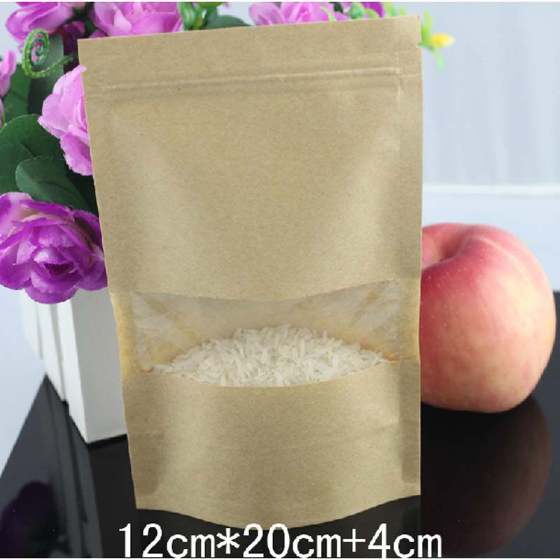 牛皮纸自封茶包袋干果开窗自立袋