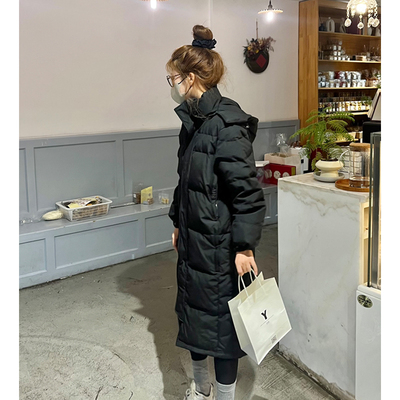 2025年新款黑色情侣中戏羽绒服