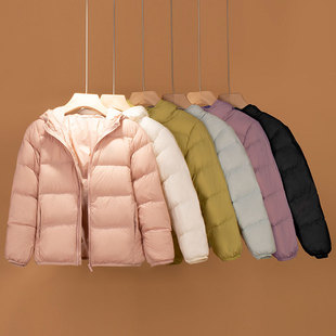 冬季新款轻型羽绒服童装男童女童宽松连帽加厚90鸭绒填充保暖外套