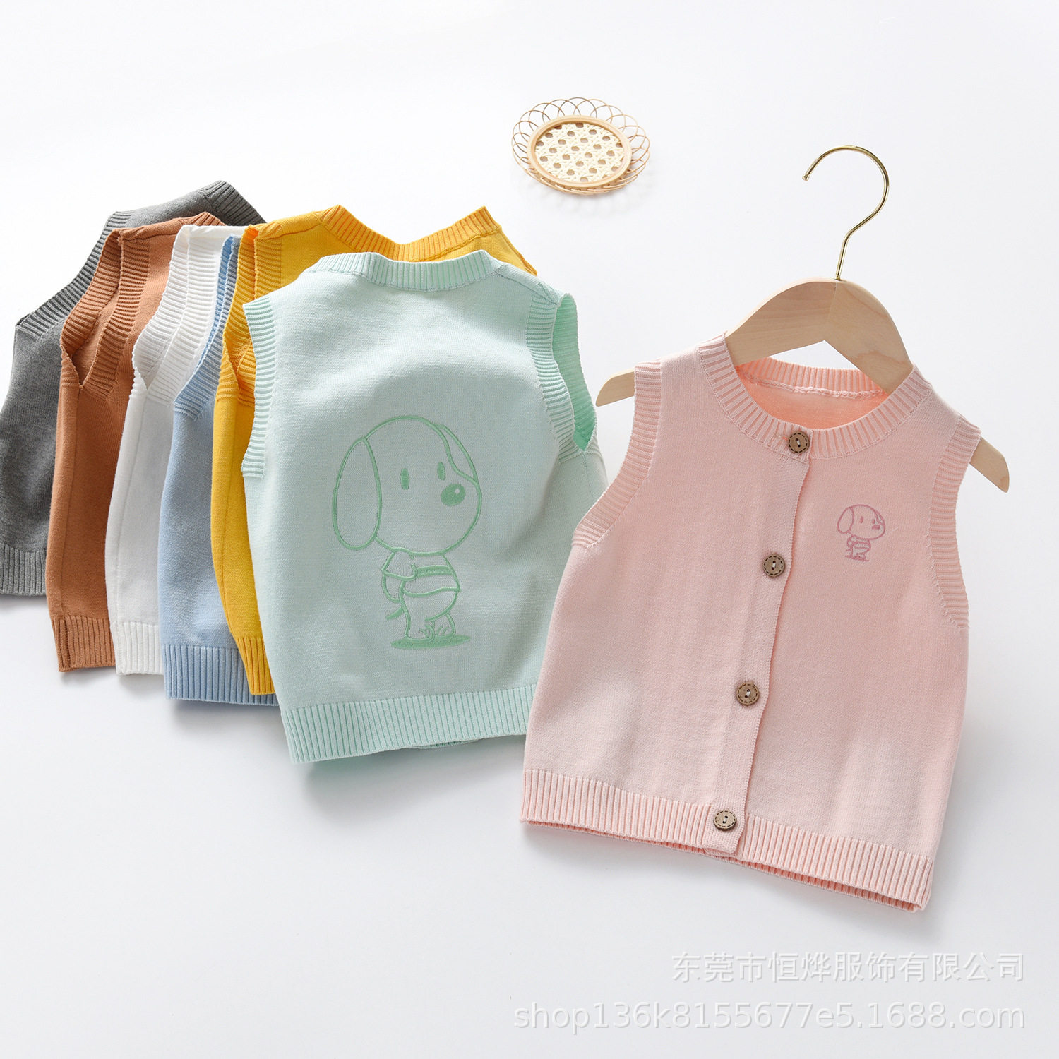 儿童针织马甲春春季新款男女童毛线背心小童宝宝韩版洋气毛衣开衫