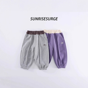 2025男童女童韩版 纯色束脚高定亲子一家四口百搭卫裤