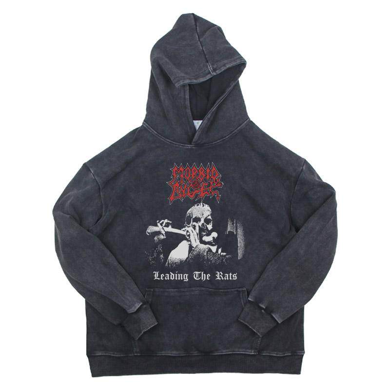 水洗美式复古卫衣做旧帽衫