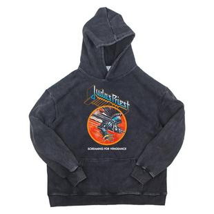 judas preist 金属 犹大圣徒 美式纯棉做旧水洗复古连帽卫衣帽衫