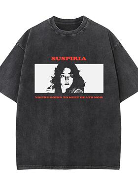 阴风阵阵Suspiria水洗复古美式休闲恐怖电影纯棉圆领印花宽松短袖