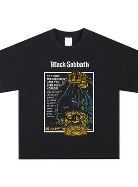 BLACK SABBATH 电影恶魔黑色安息日重磅纯棉印花短袖T恤新款半袖
