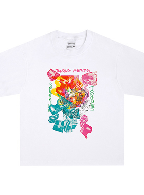 Talking Heads欧美摇滚纯棉宽松美式圆领短袖新款印花复古重磅T恤