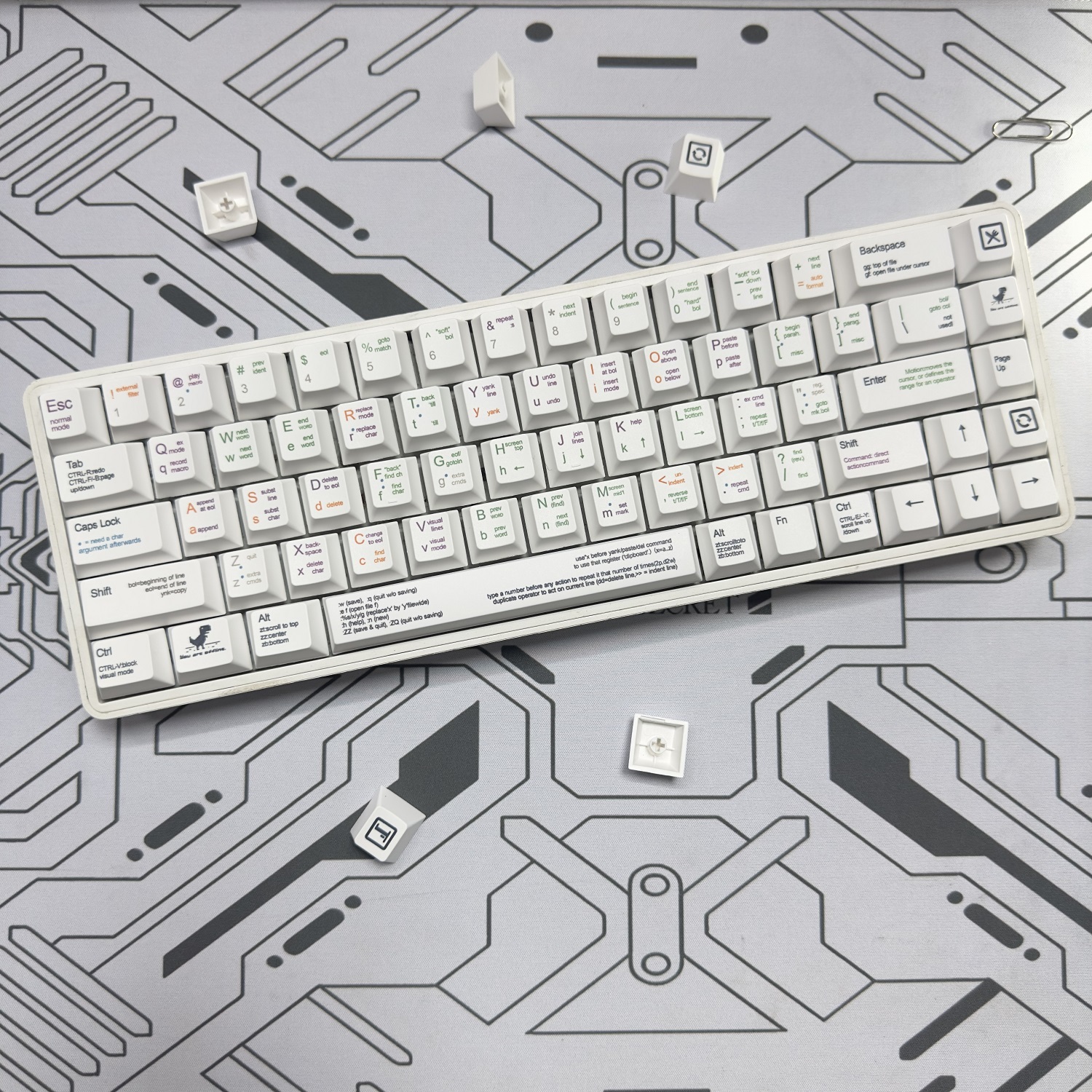 白色程序员机械键盘键帽131键PBT热升华樱桃原厂高度适配64/68/75