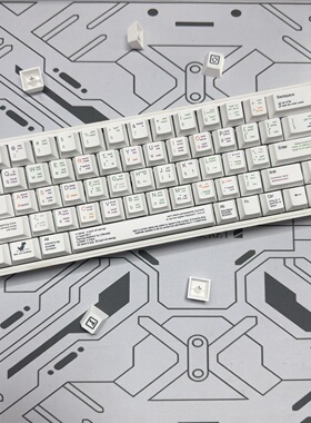 白色程序员机械键盘键帽131键PBT热升华樱桃原厂高度适配64/68/75