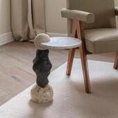 法式 创意定制异形大理石边几样板房沙发边桌极简小茶几 轻奢个性