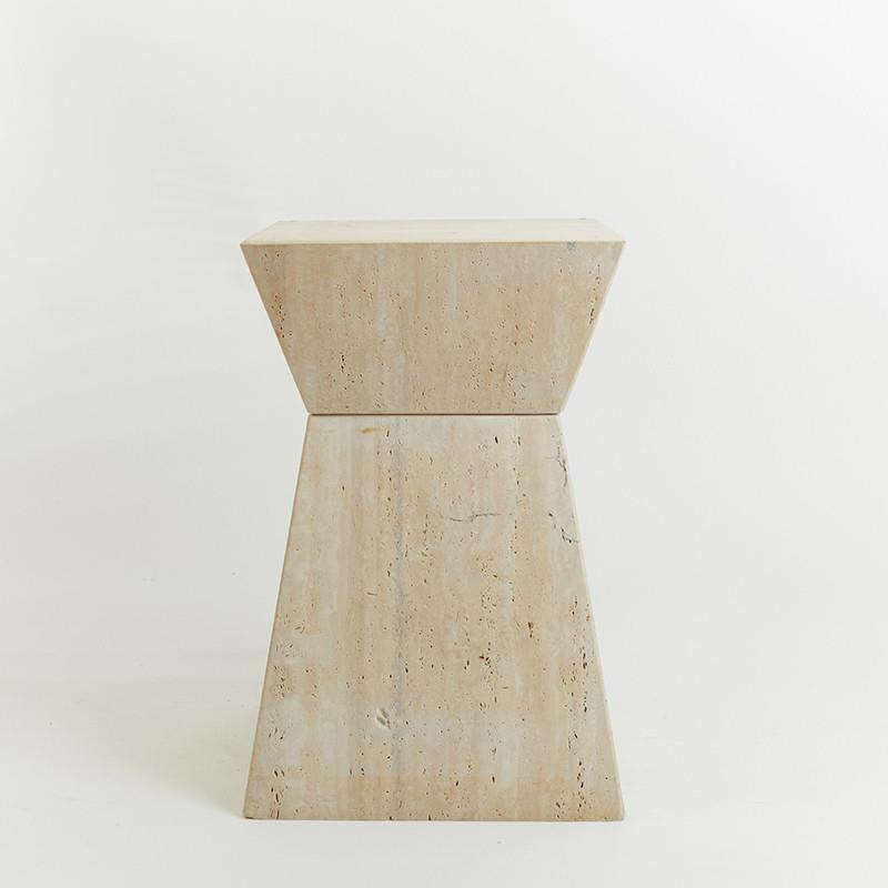 北欧轻奢天然大理石洞石边几样板房简约小户型客厅沙发边桌小茶几