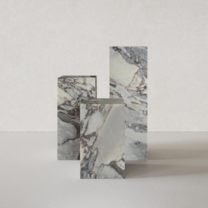 北欧轻奢天然大理石边几现代简约样板房客厅创意组合展示台边桌