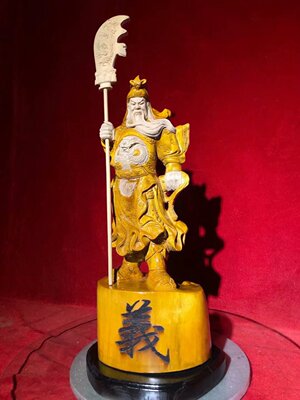 金丝楠关公财神摆件小业桢楠乌木人物动物根雕工艺品关公包邮