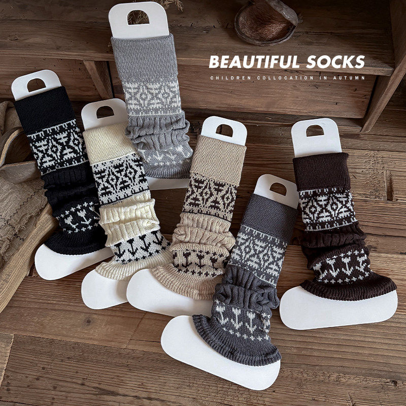 女童袜套秋冬季儿童韩版复古费尔岛针织堆堆袜冬季小腿袜弹性设计,童装/婴儿装/亲子装,儿童袜子(0-16岁),淘宝优惠券,粉丝福利购,淘宝优惠卷