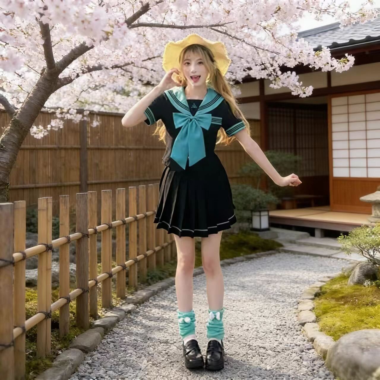 多巴胺袜子可爱骨头针湖蓝色袜套时尚舒适个性休闲风简约百搭袜