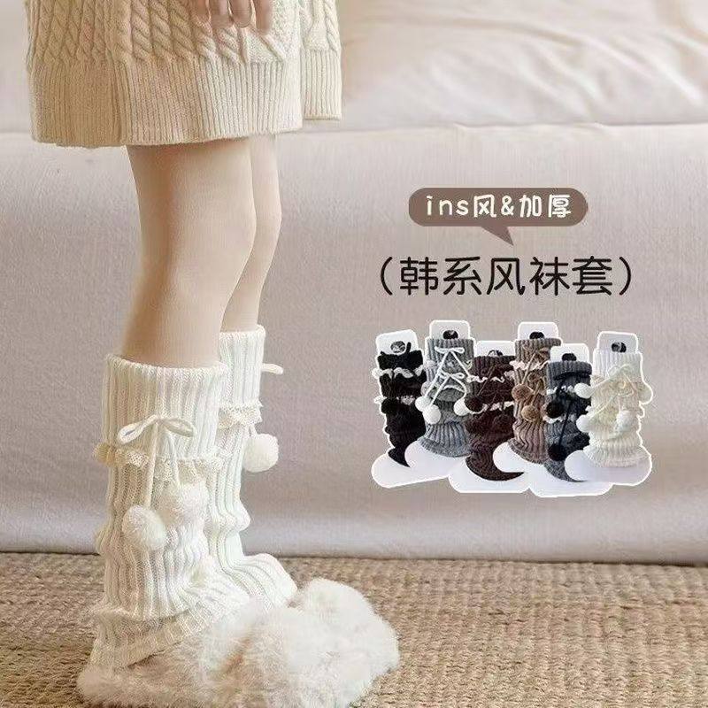 成人袜套秋冬蝴蝶结毛球花边秋冬堆堆袜JK长筒腿套Lolita亲子可穿,女士内衣/男士内衣/家居服,中筒袜,淘宝优惠券,粉丝福利购,淘宝优惠卷