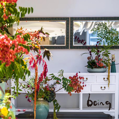 花店生活方式馆花艺厅展示装修花道简约装修店铺设计