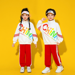 小学生运动会开幕式 表演服儿童啦啦队团体服中国风国庆合唱服套装
