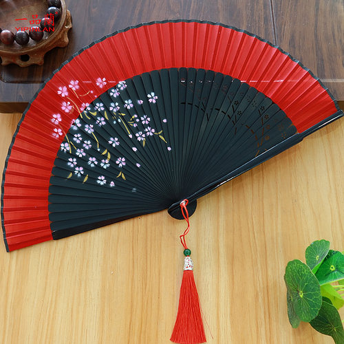 猫咪卡通日式古典随身折扇中国风