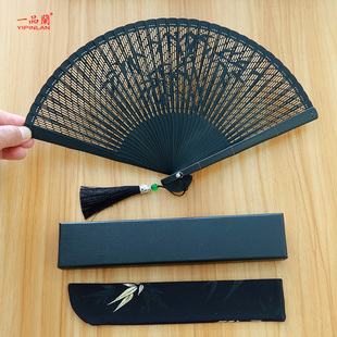 中国风全竹扇子镂空古风折扇女小折叠扇古典古代汉服旗袍随身礼品