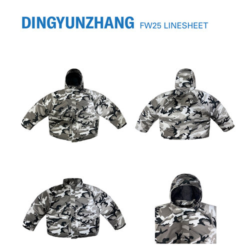 DINGYUNZHANG 25FW 迷彩派克大衣
