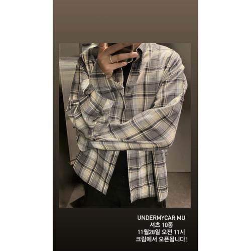 UndermycarMU系列格纹衬衫南韩