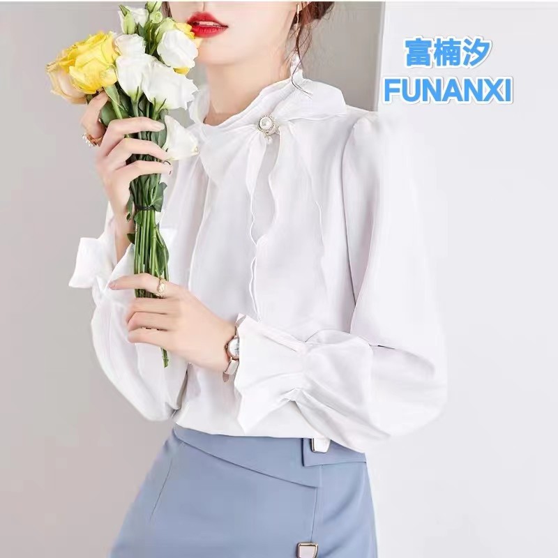 FUNANXI/富楠汐专柜品质春夏衣服洋气小众别致衬衣蝴蝶结衬衫上衣