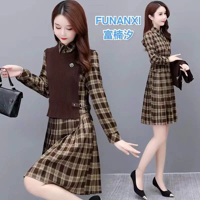 富楠汐/FUNANXI时尚马甲连衣裙