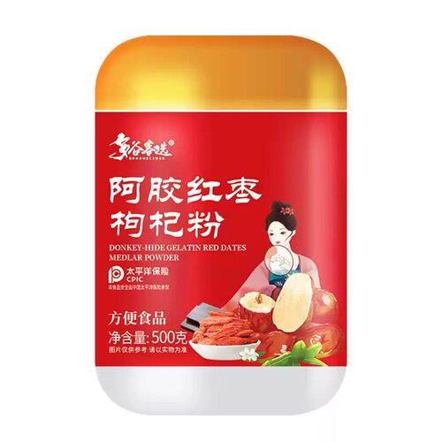 多谷客选 阿胶红枣枸杞粉500克/罐*1罐