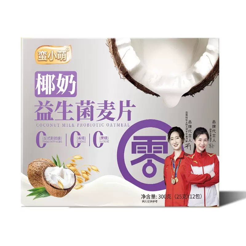 蛮小萌 椰奶益生菌麦片300克/袋*1袋(25克一小袋X12小袋)