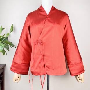 新中式香云纱重锻加棉外套真丝羊绒絮片里衬高级裁缝量身来料定制