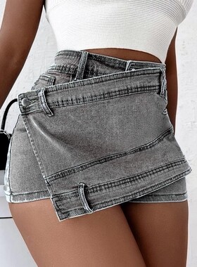 women fashion sexy jeans skirt女夏季韩版显瘦牛仔裙裤子短裤潮