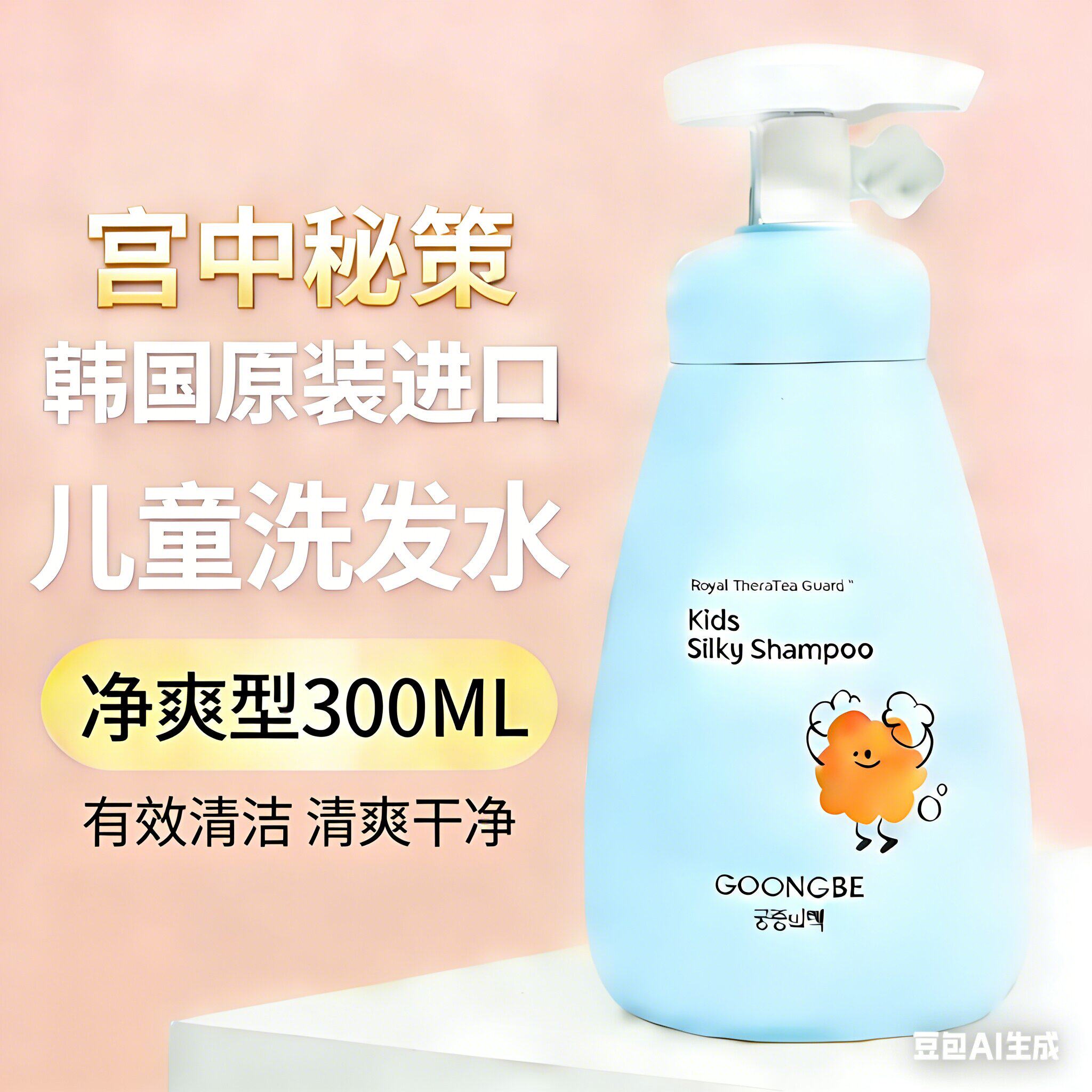 效28年4月韩国原装进口宫中秘策儿童净爽洗发水300ML 清爽型