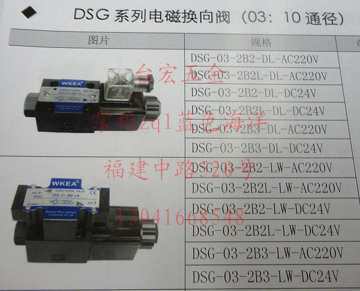 电磁换向阀 03：10通径DSG-03-2B2-DL-AC220V/DC24VDSG-03-2B2-LW