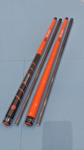 正品美洲豹bkrush台球杆橙色胶把冲杆光把开球杆碳纤维黑科技前节