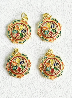 串珠手链项链挂件圆吊坠配件沙金