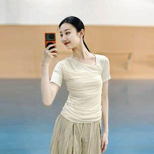 女艺考 现代舞春夏舞蹈短袖 练功服上衣古典舞形体训练服装