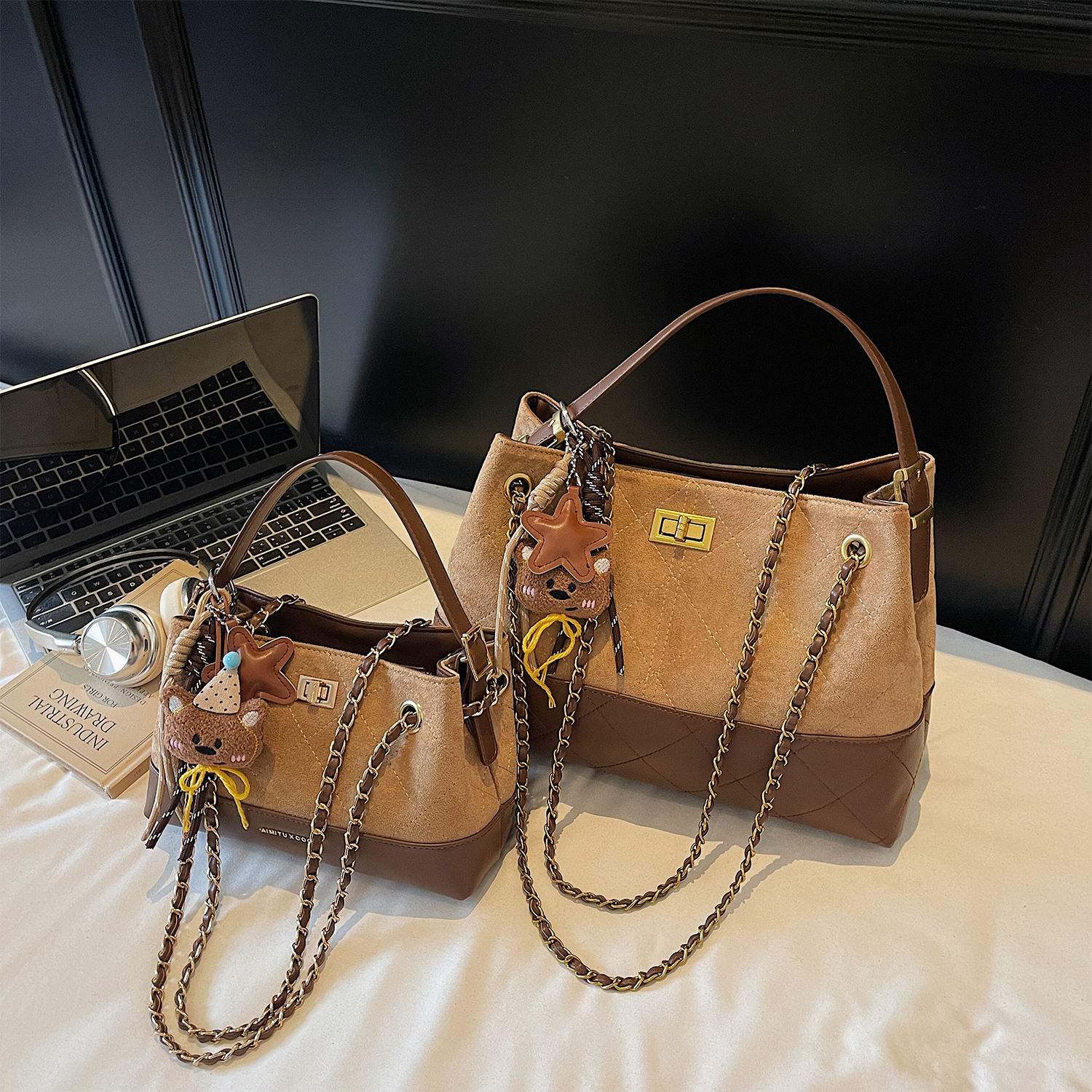 艾米兔女包2025新款休闲百搭时尚洋气手提简约通勤大容量单肩包