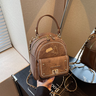 艾米兔女包2026新款简约百搭猫咪图案小众设计质感通勤手提双肩包