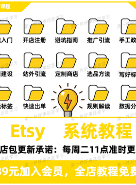etsy教程店铺运营注册教程新手卖家开店入驻培训推广营销教学视频