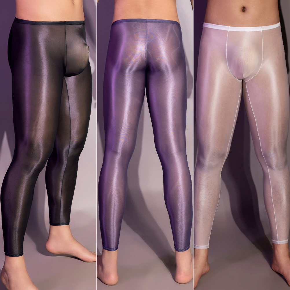 低腰超薄四季油亮光滑九分裤