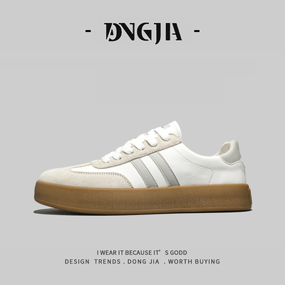 稀缺好货~外贸美拉德复古平底德训鞋男秋冬猪皮拼接百搭休闲板鞋