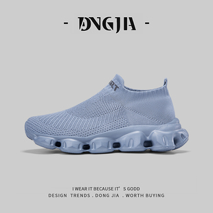外贸日本单健步鞋男女情侣款轻便软底一脚蹬懒人鞋防滑透气散步鞋