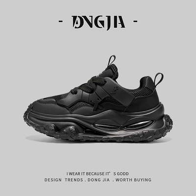 东家Qshoes男鞋外贸黑武士老爹鞋男款厚底增高街头潮流运动休闲鞋