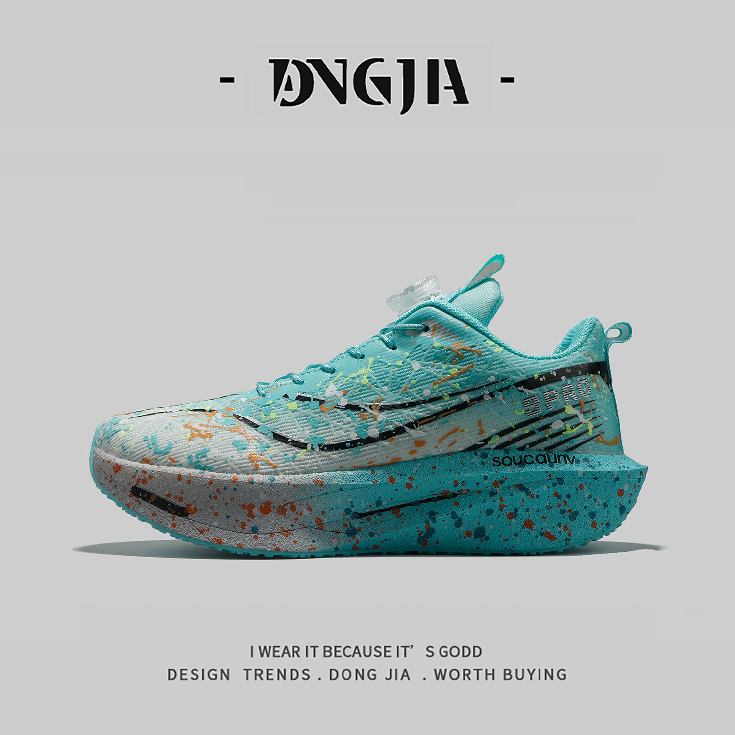 外贸旋转扣运动鞋男款网面透气轻质爆米花软底踩屎感青少年跑步鞋