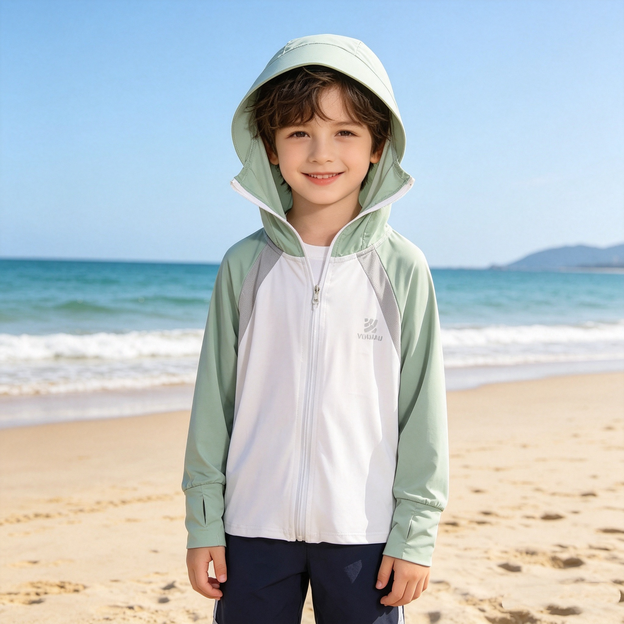 男童防晒服儿童夏季弹力运动轻薄外套中大童空调衫